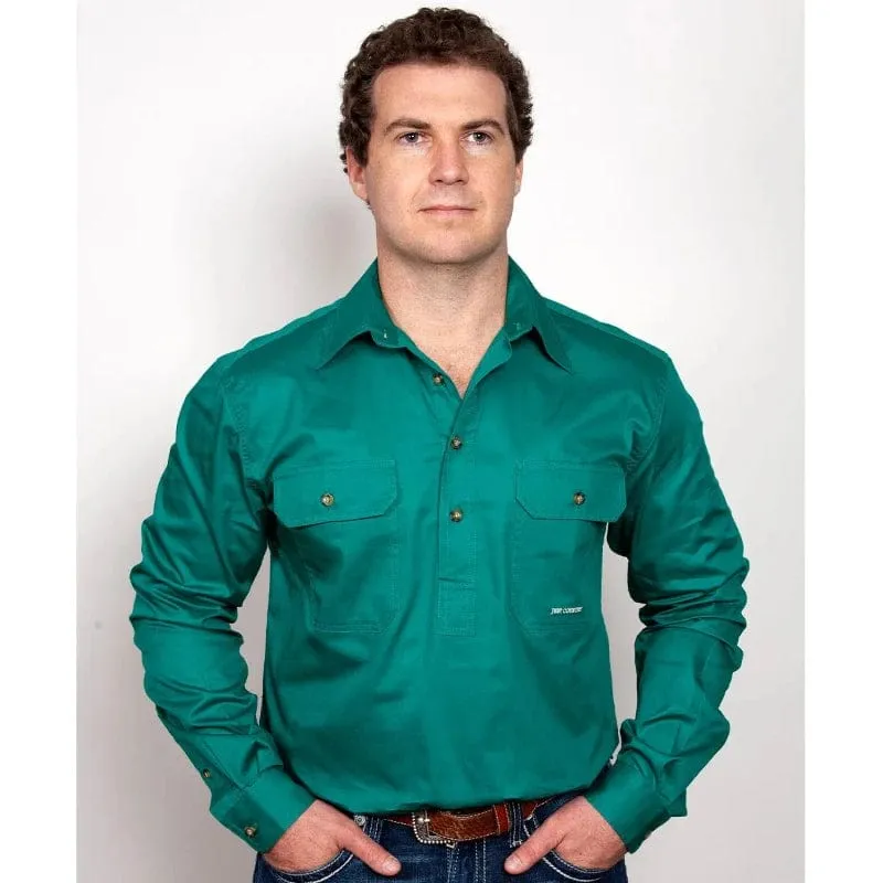 Just Country Workshirt Mens Cameron Half Button (10101)