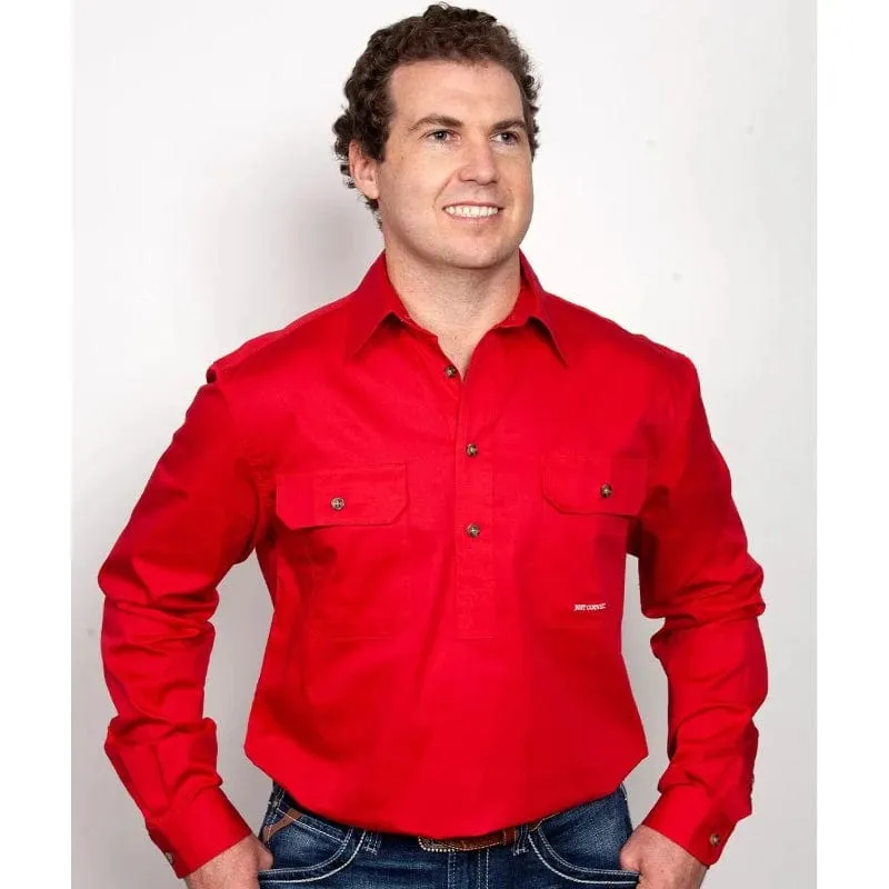 Just Country Workshirt Mens Cameron Half Button (10101)