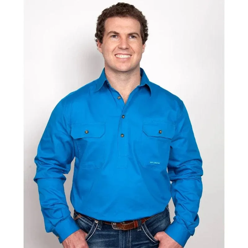 Just Country Workshirt Mens Cameron Half Button (10101)