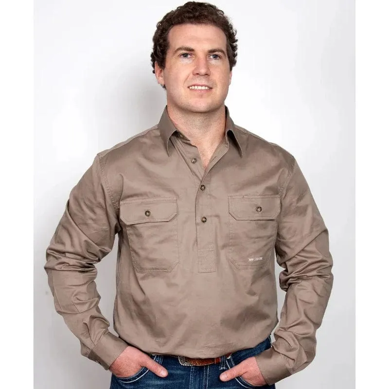 Just Country Workshirt Mens Cameron Half Button (10101)