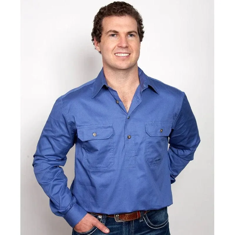 Just Country Workshirt Mens Cameron Half Button (10101)