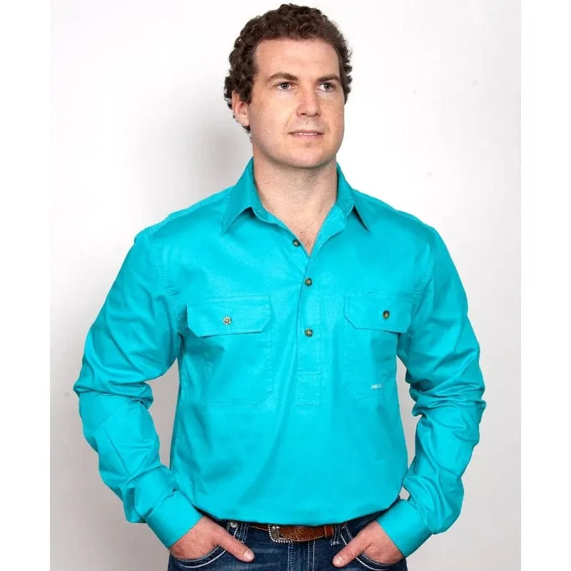 Just Country Workshirt Mens Cameron Half Button (10101)