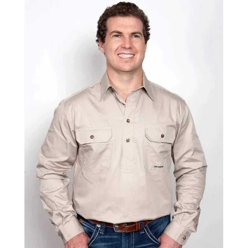 Just Country Workshirt Mens Cameron Half Button (10101)
