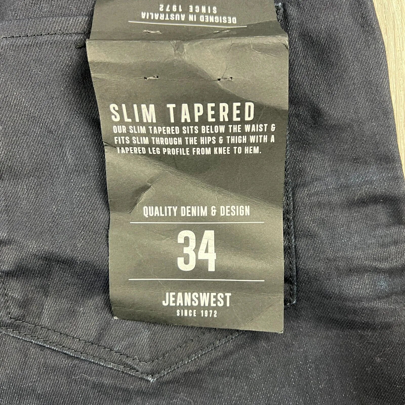 Just Jeans Slim Tapered Dark Wash Navy Blue Denim Size 34
