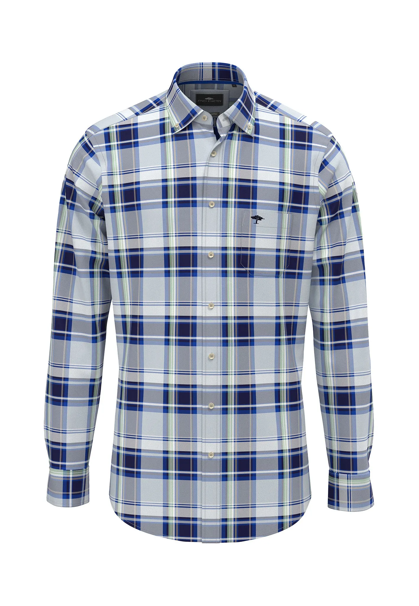Kariert Hemd mit Button-Down-Kragen