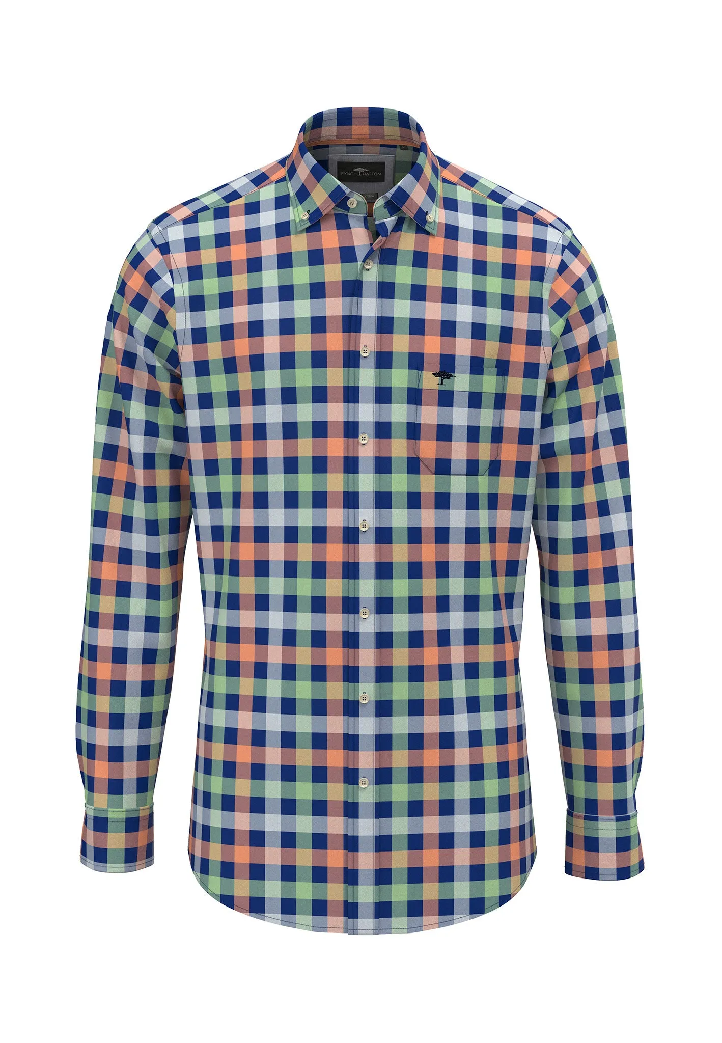 Kariert Hemd mit Button-Down-Kragen