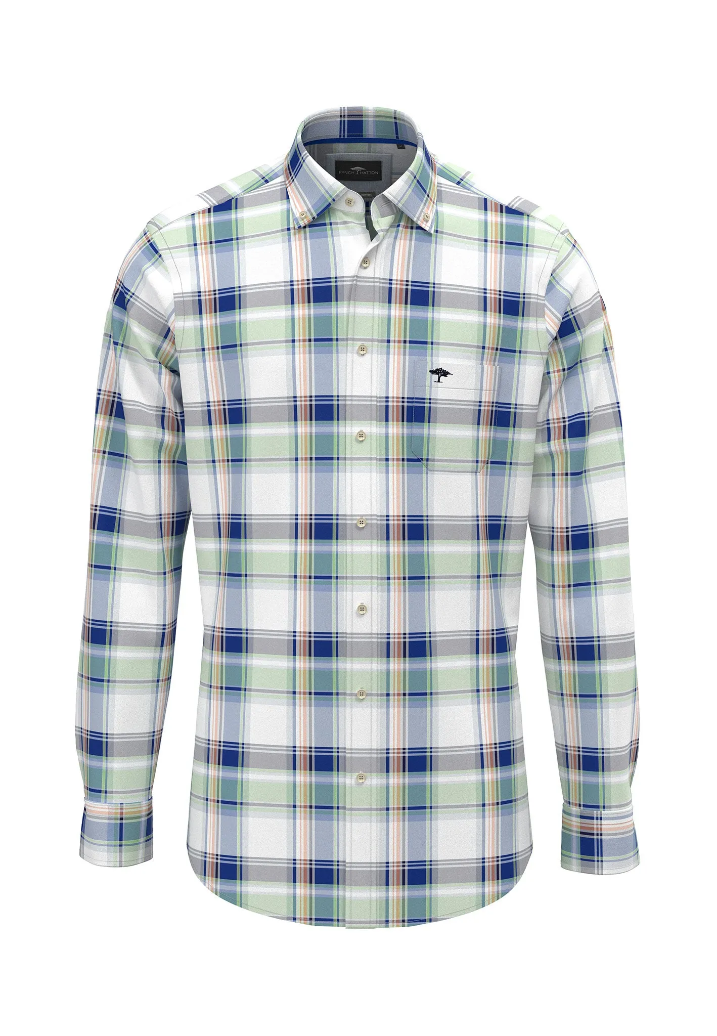 Kariert Hemd mit Button-Down-Kragen