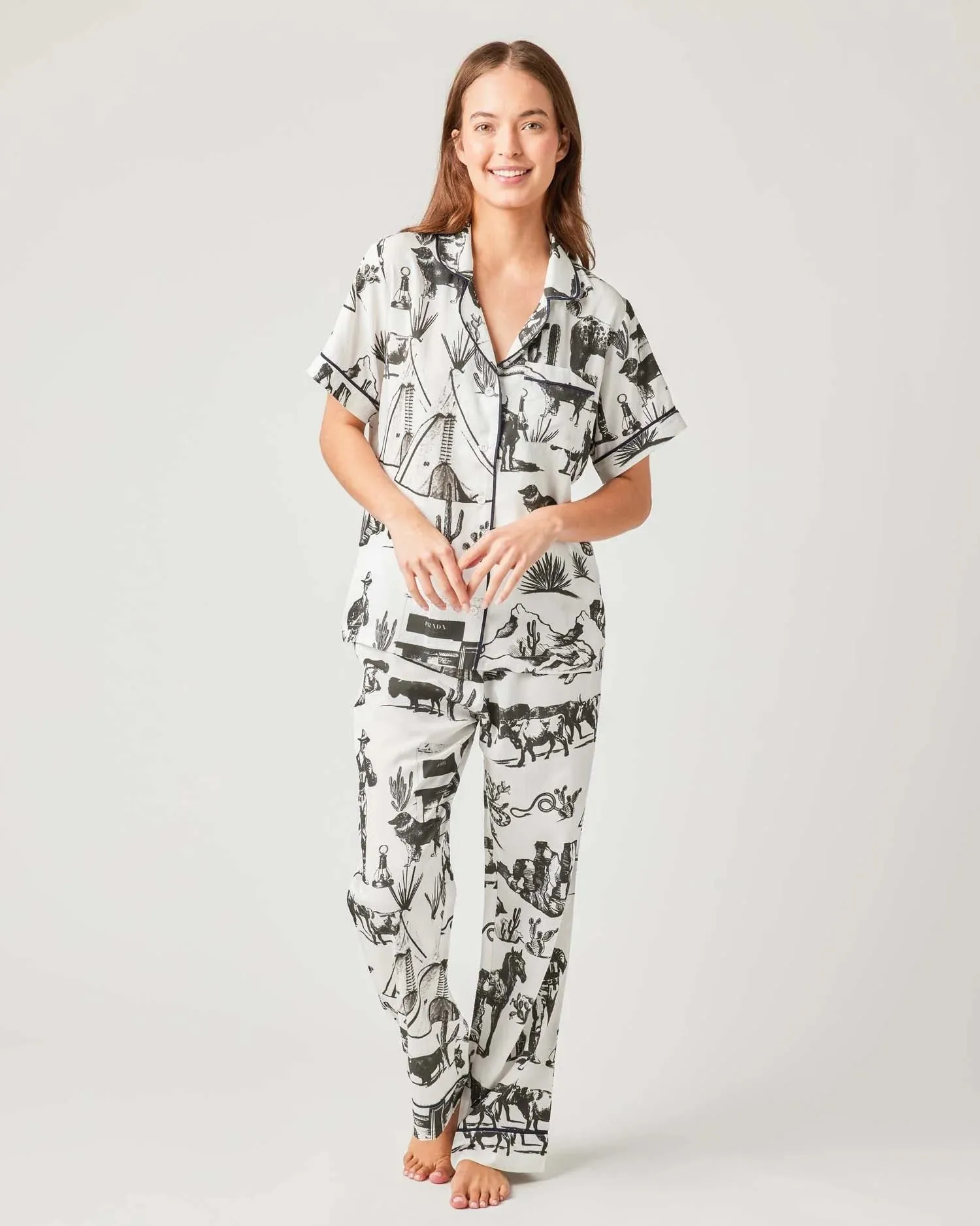 KATIE KIME Black Marfa PJ Pants Set