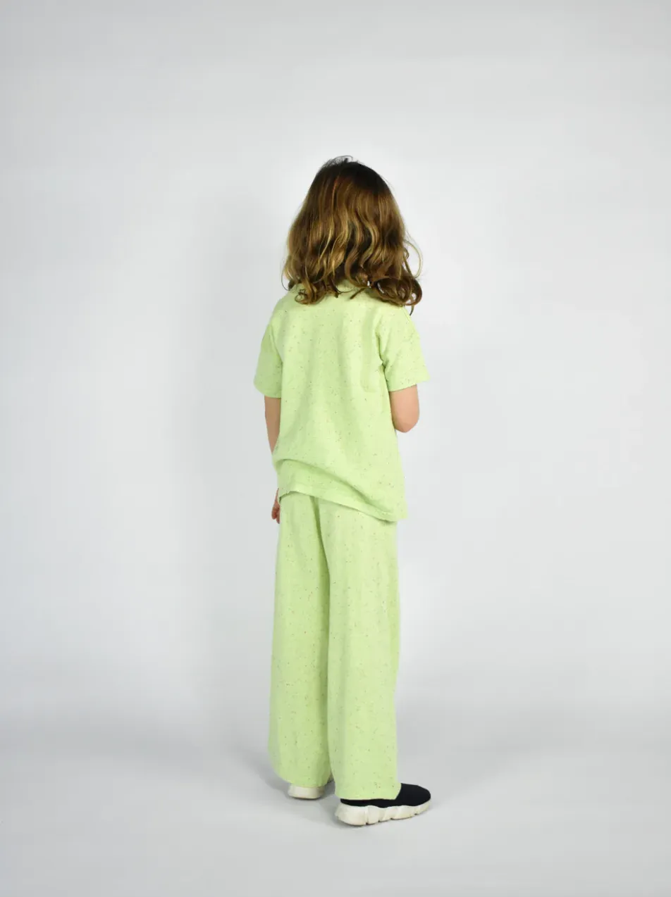 Kids Play Knitted Pant, Lime Speck