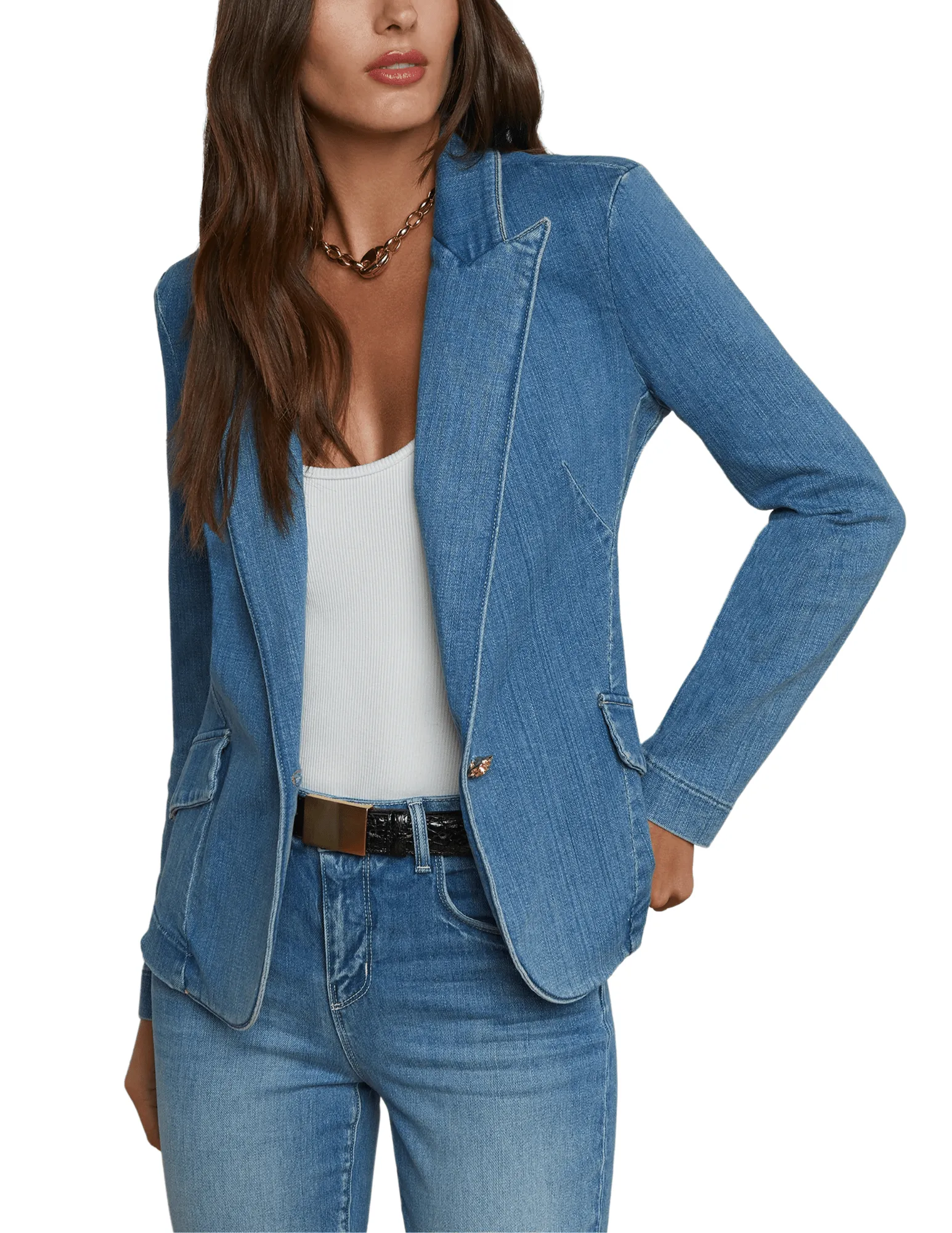 L'Agence Baldwin Denim Blazer