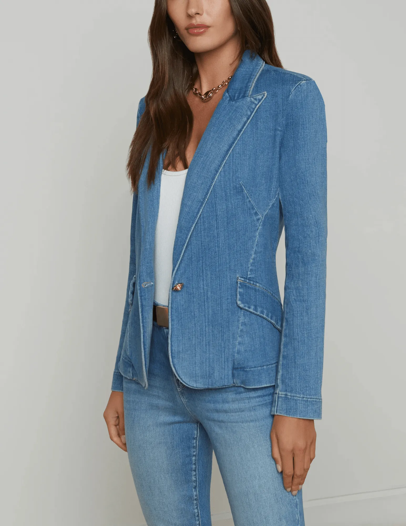 L'Agence Baldwin Denim Blazer