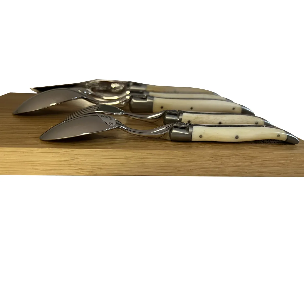 Laguiole en Aubrac Handcrafted 5-Piece Handcrafted Flatware Set With Bone Handles