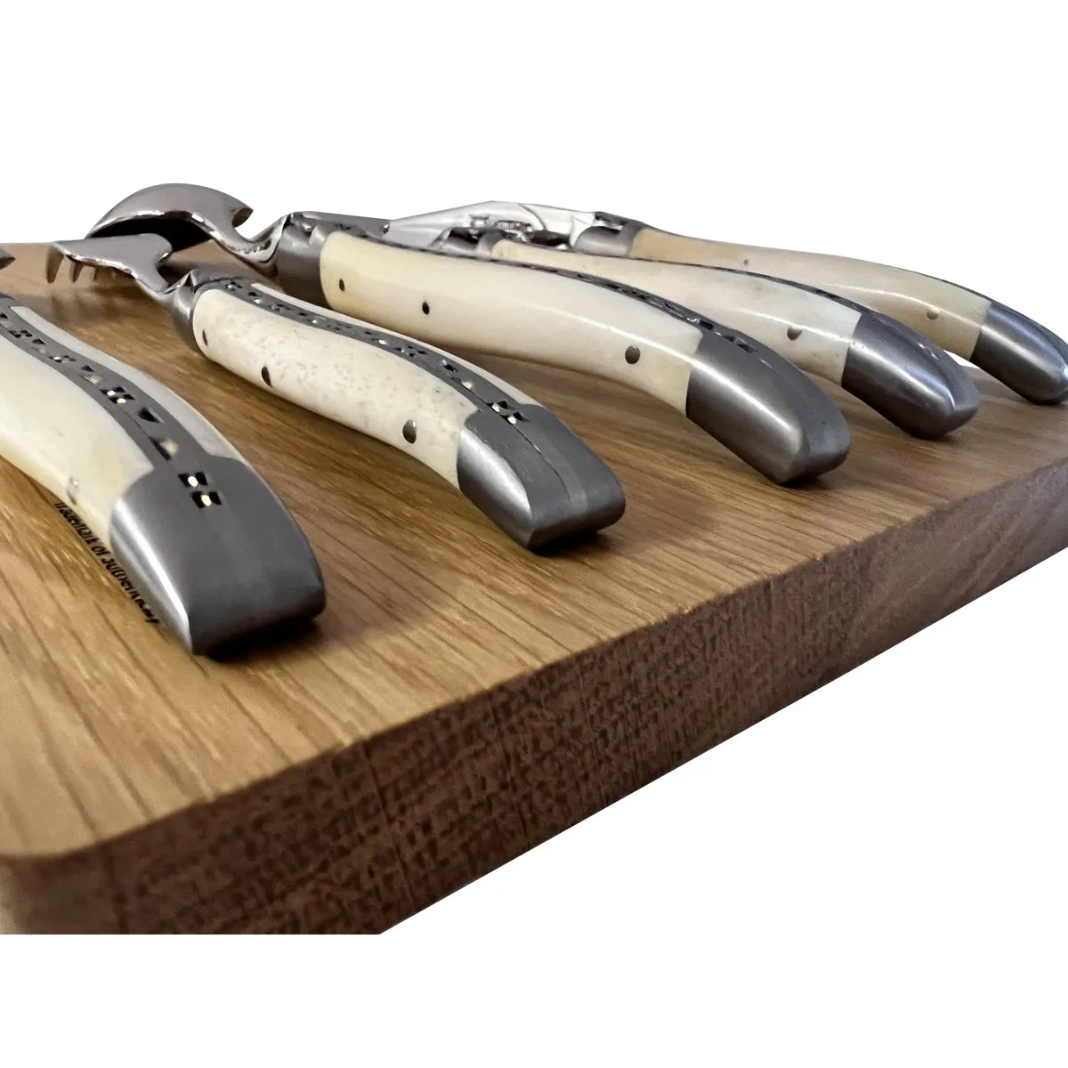 Laguiole en Aubrac Handcrafted 5-Piece Handcrafted Flatware Set With Bone Handles