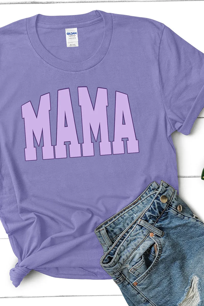 Lavender Arched Mama Short Sleeve Relaxed Fit T-Shirt