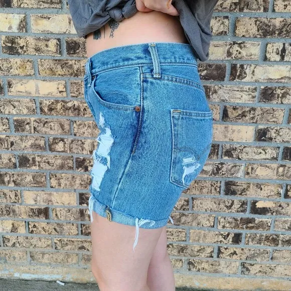 Levi's 501 Cut Off High Rise Raw Hem Denim Shorts