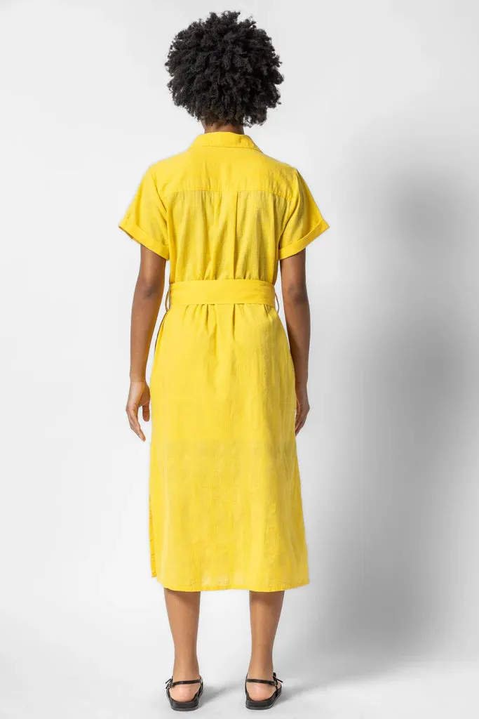 Lilla P.  ~  Belted Shirt Dress - Saffron