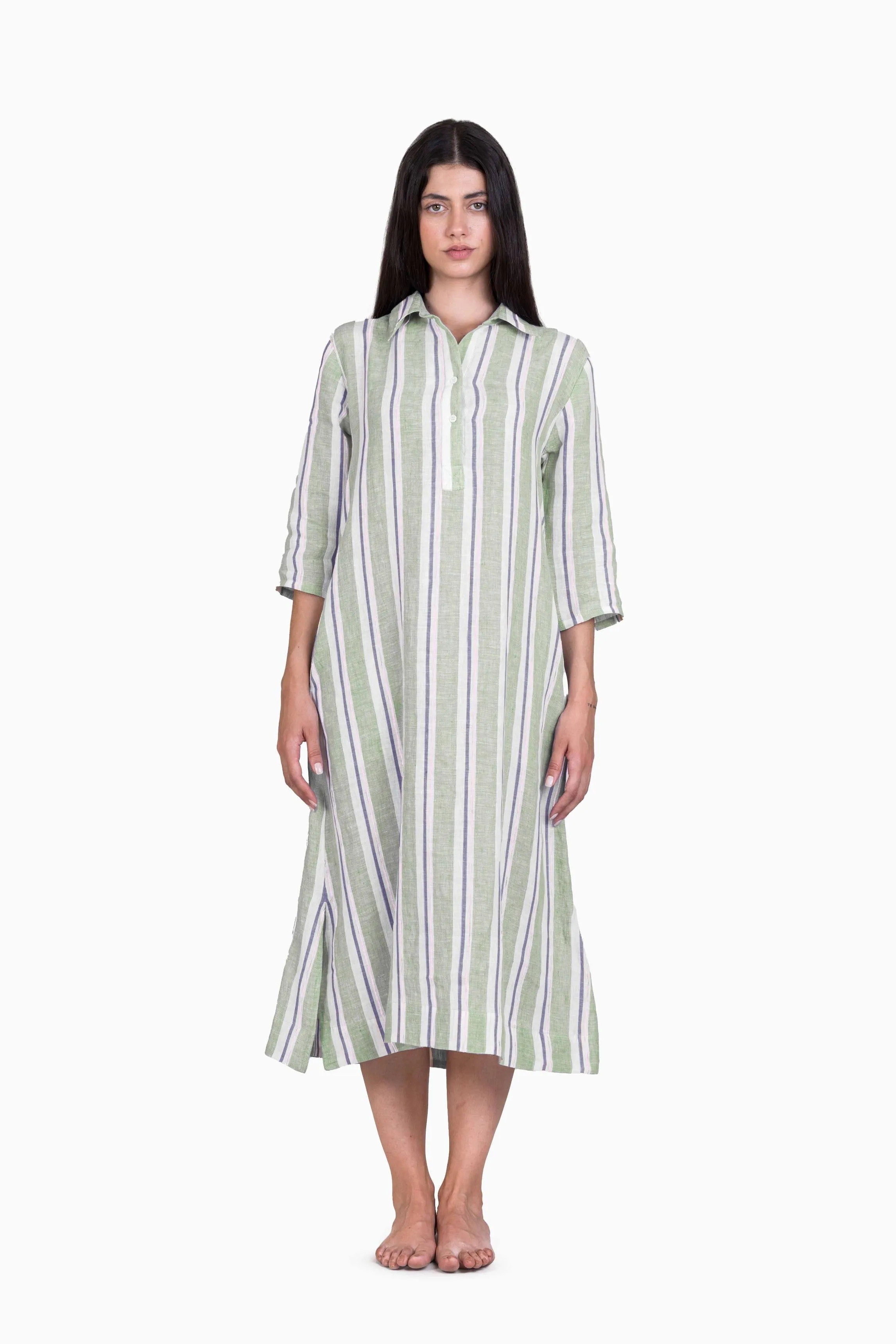Linen Aveline Dress-Tiffany Blue