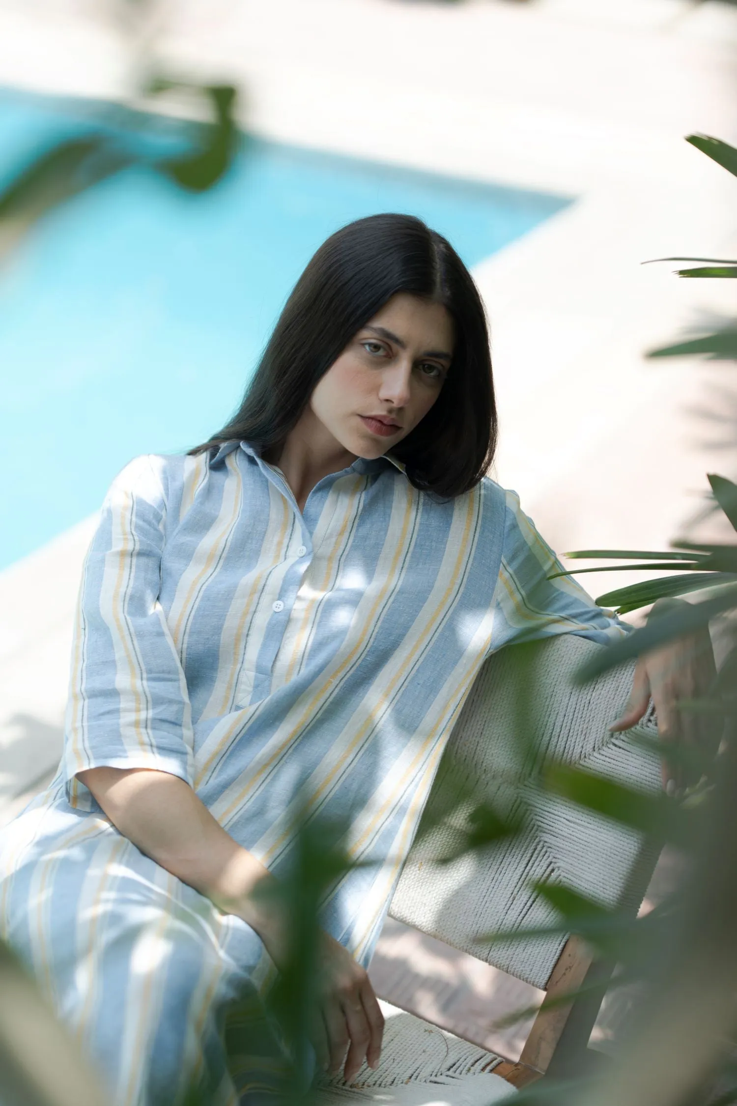 Linen Aveline Dress-Tiffany Blue