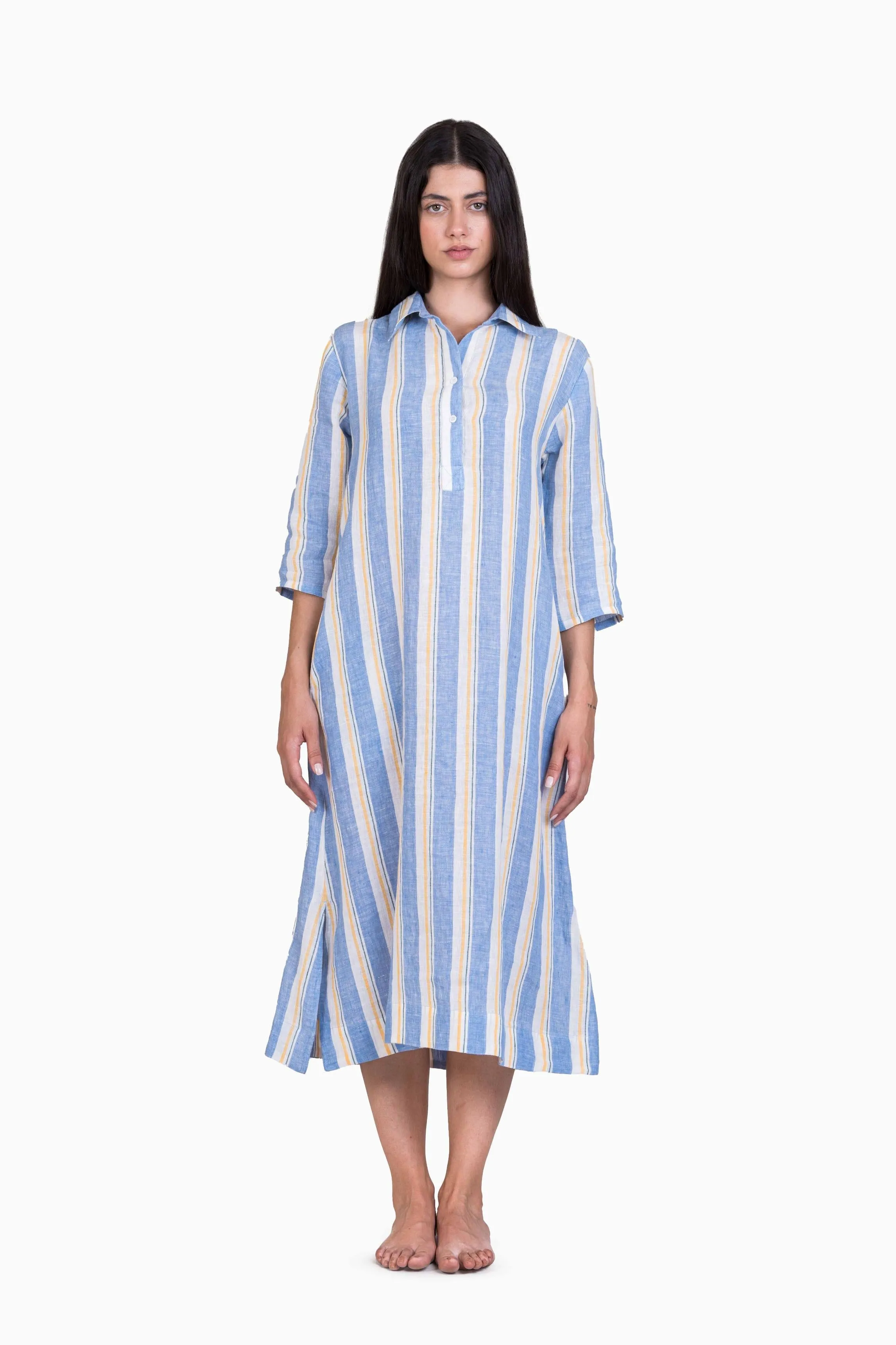 Linen Aveline Dress-Tiffany Blue