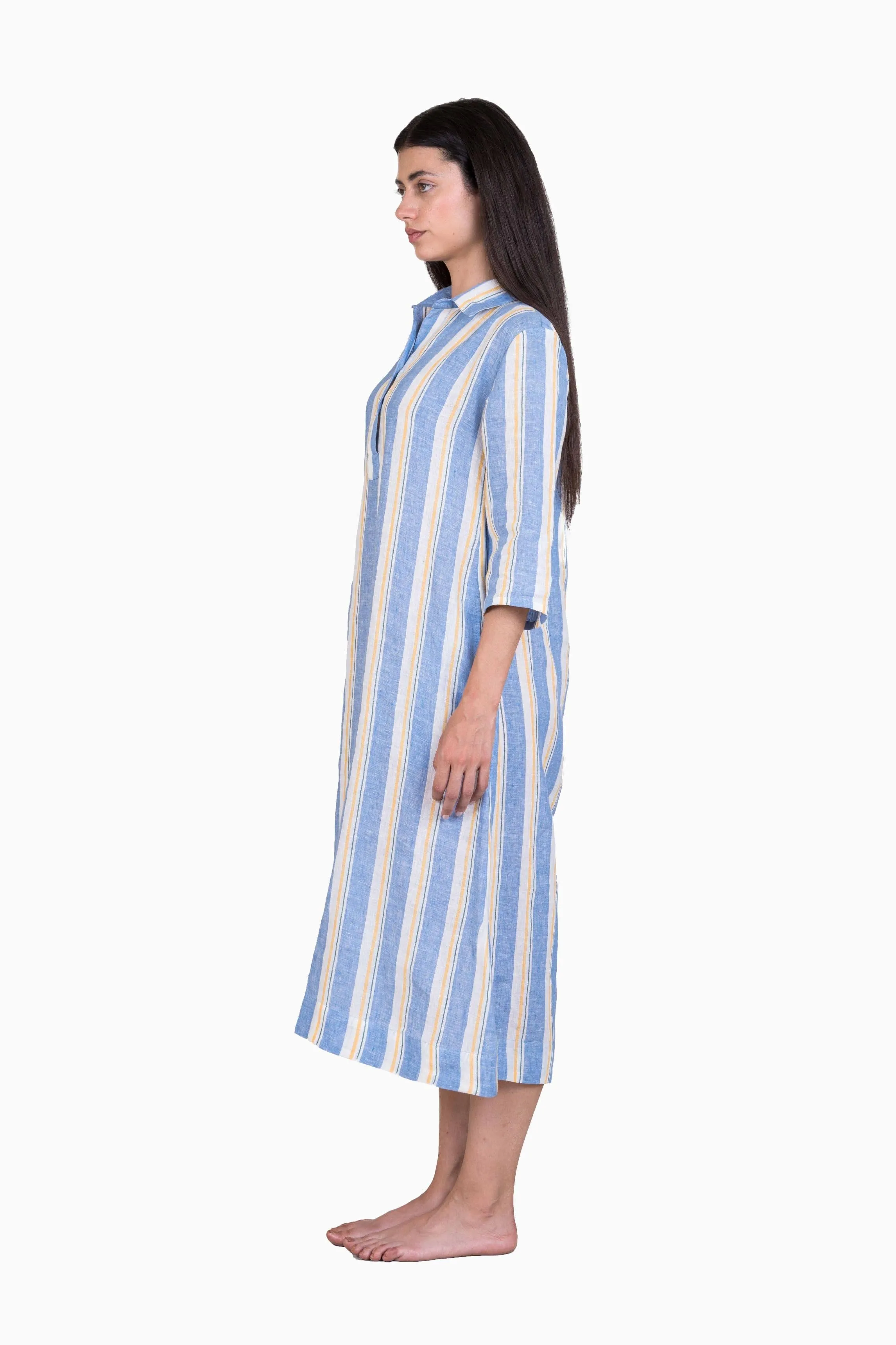 Linen Aveline Dress-Tiffany Blue