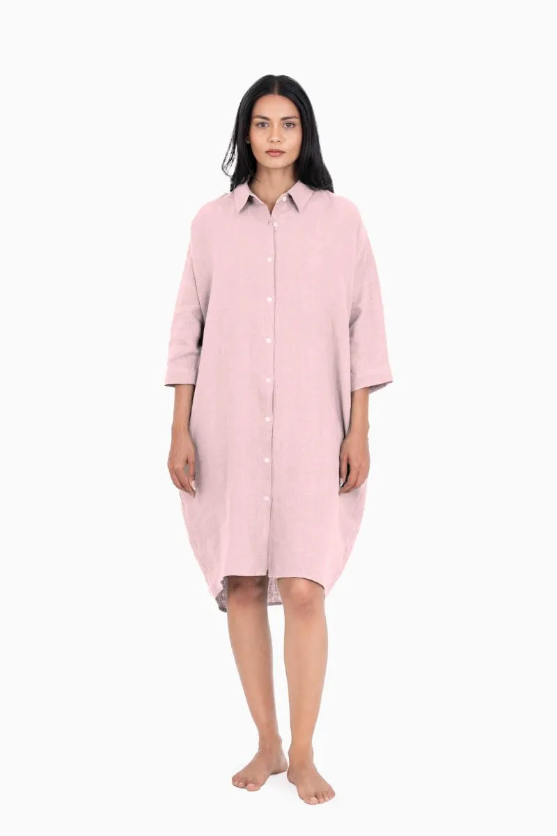 Linen Ferro Shirt Dress-Sunburnt Yellow