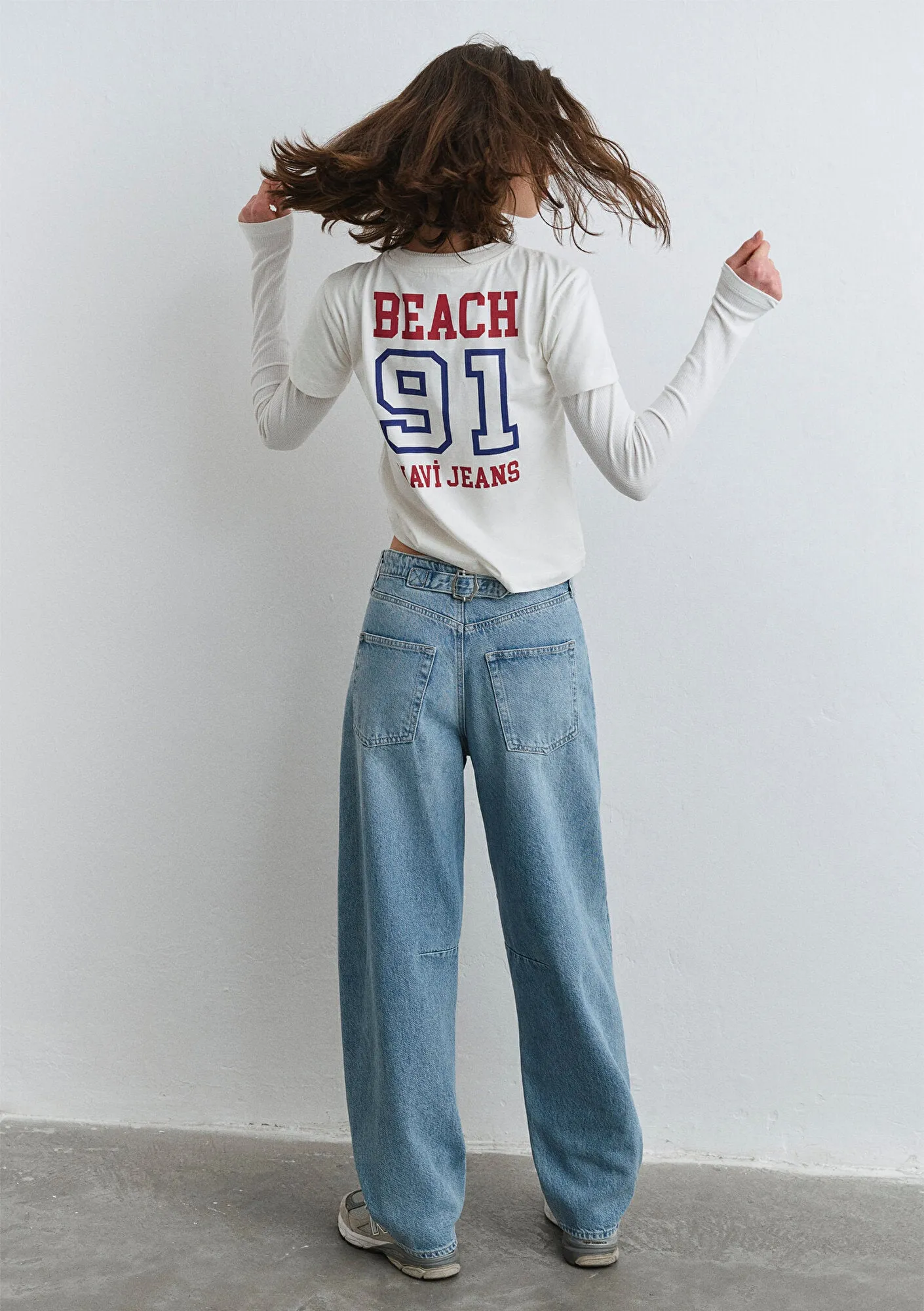 Lisa Buckled Mid Denim Jean Pants