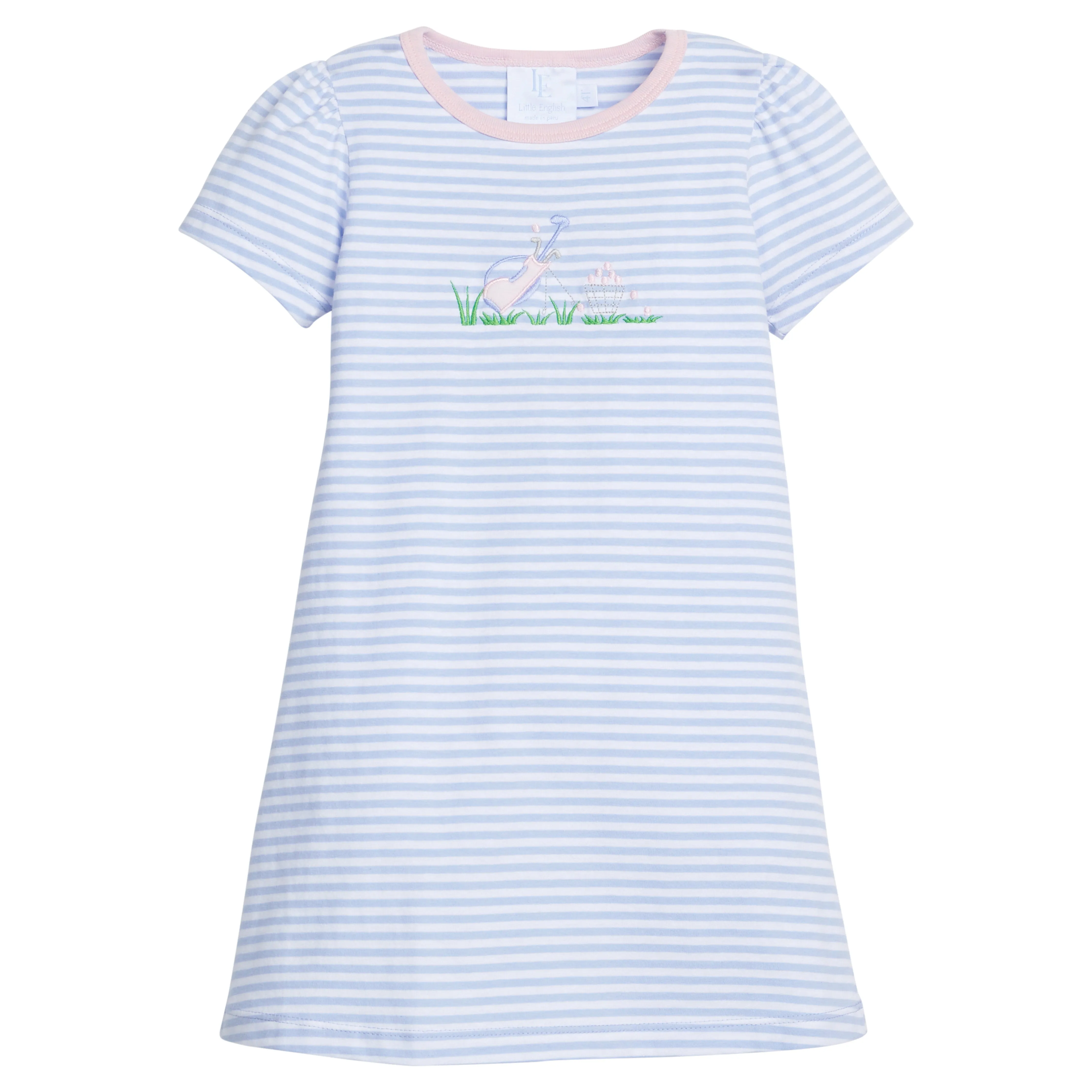 Little English: Applique T-Shirt Dress- Golf Tee