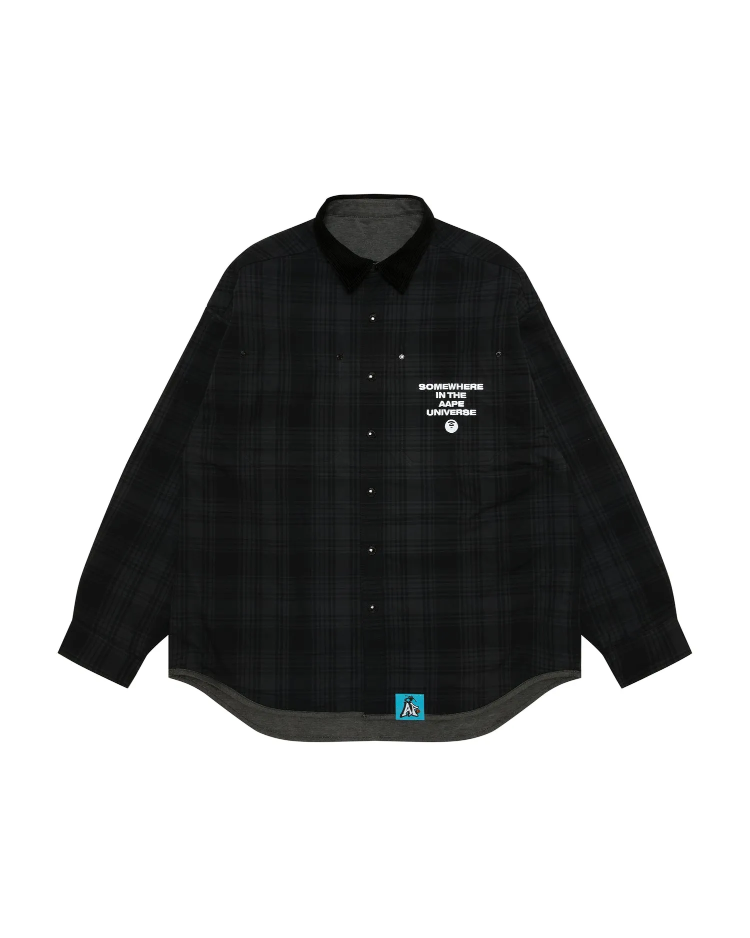 Logo button down long sleeve shirt