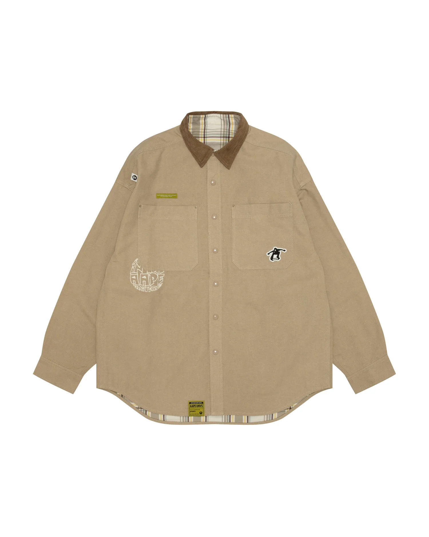 Logo button down long sleeve shirt