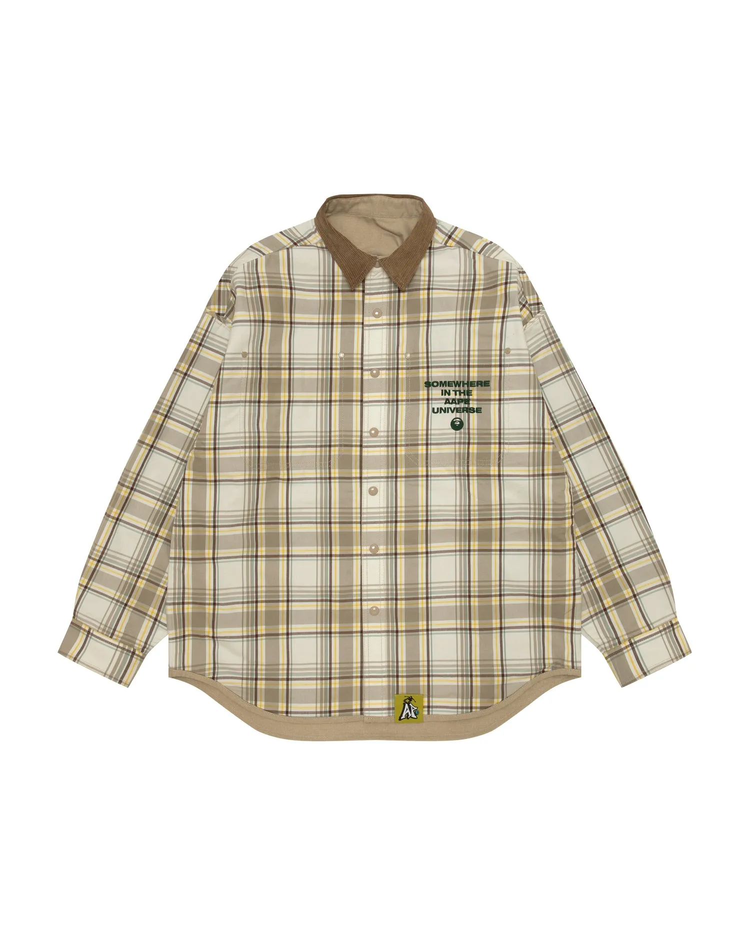 Logo button down long sleeve shirt