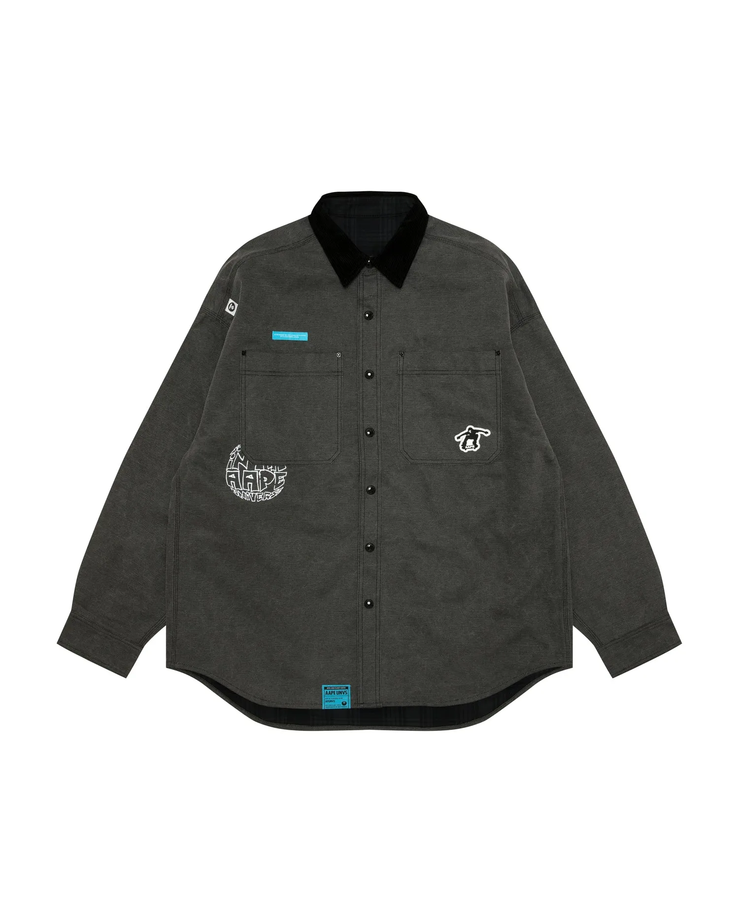 Logo button down long sleeve shirt