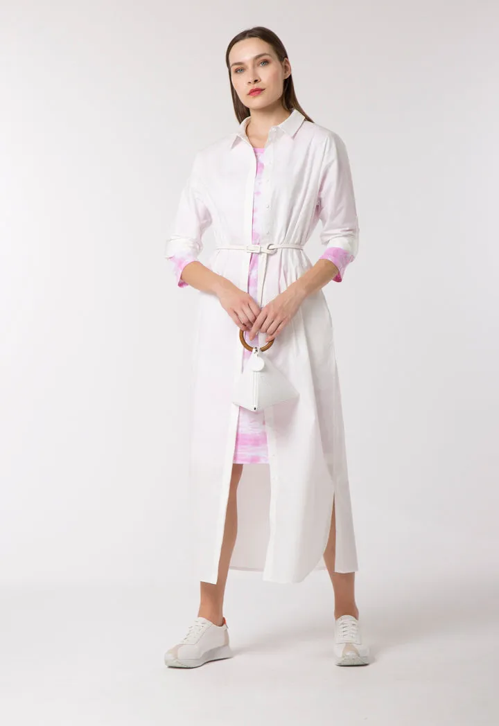 Long Poplin Collared Dress