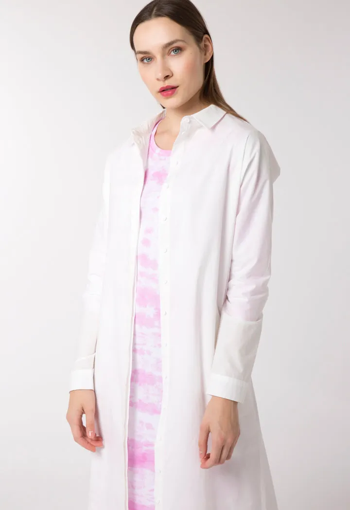 Long Poplin Collared Dress