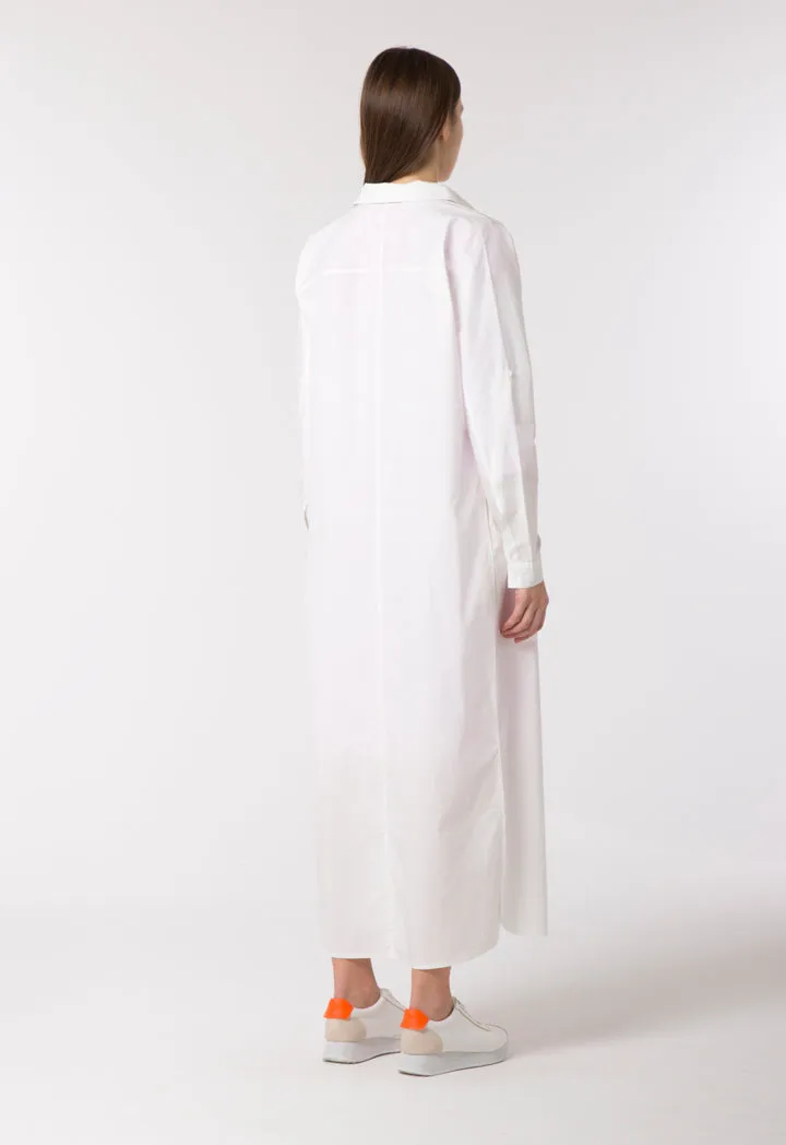 Long Poplin Collared Dress