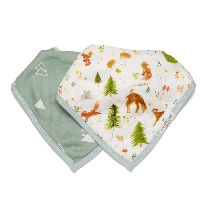 Loulou Lollipop Bandana Bib Set - Forest Friends