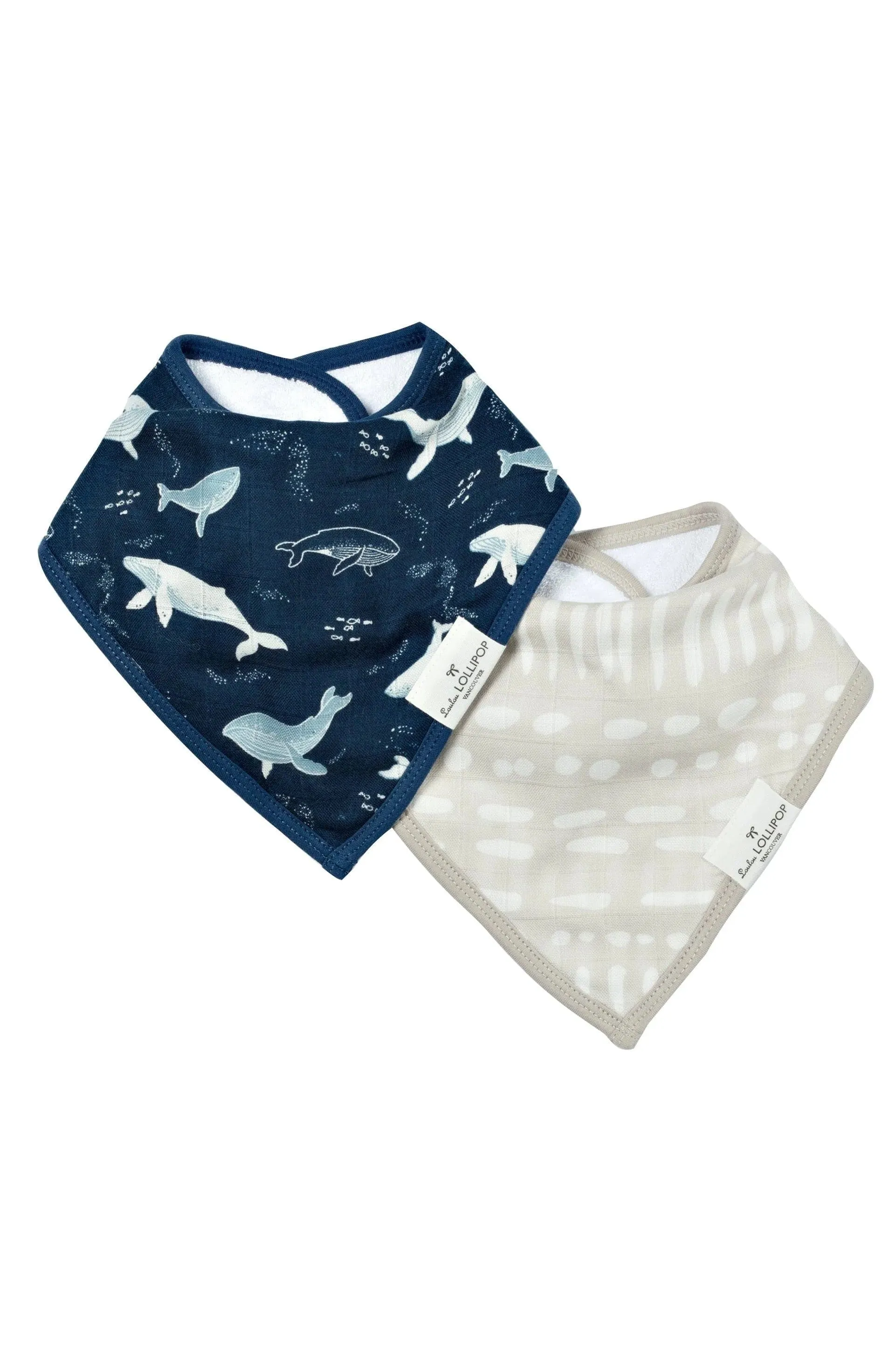 Loulou Lollipop Bandana Bib Set - Whales