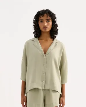 Lounge Linen Shirt Olive