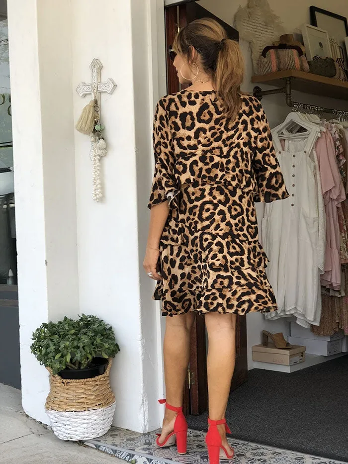 Lozzy Frill Dress - Leopard