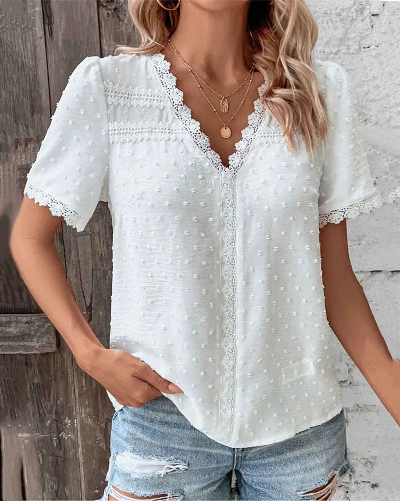 Lucía® | Lace shirt with short sleeves
