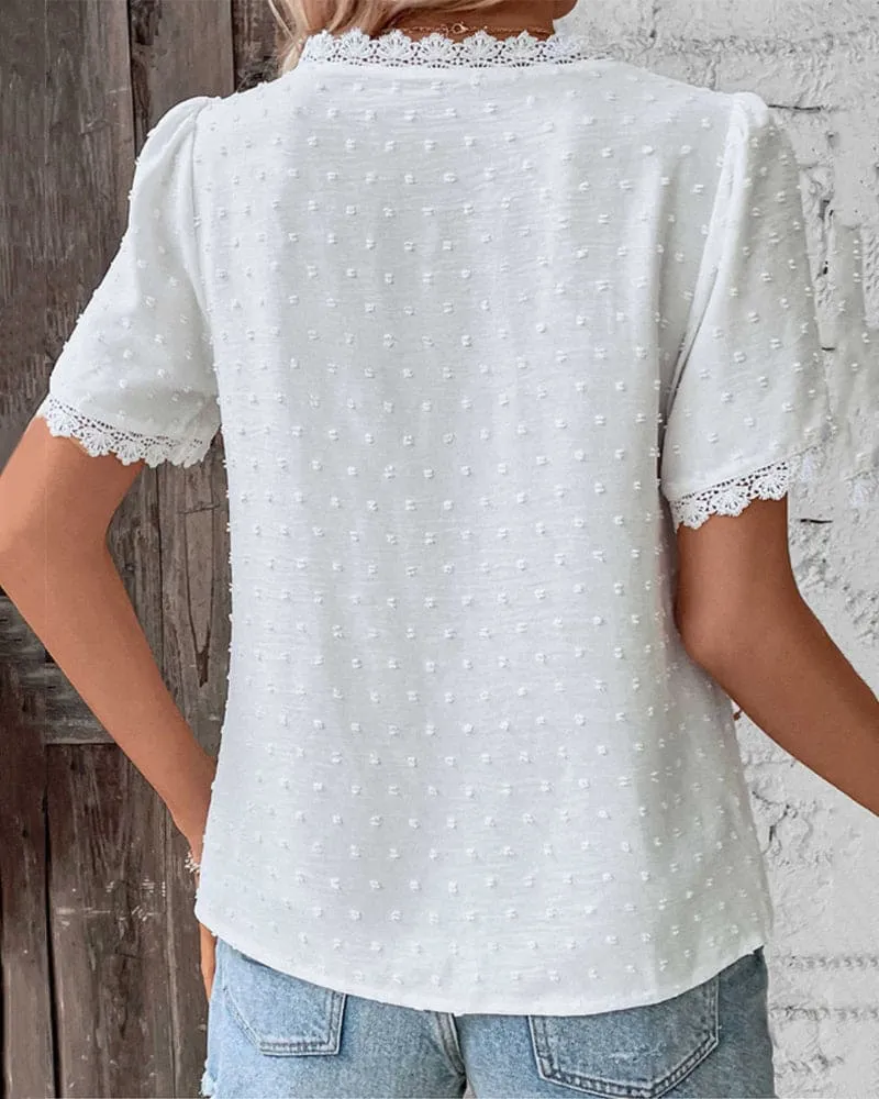 Lucía® | Lace shirt with short sleeves