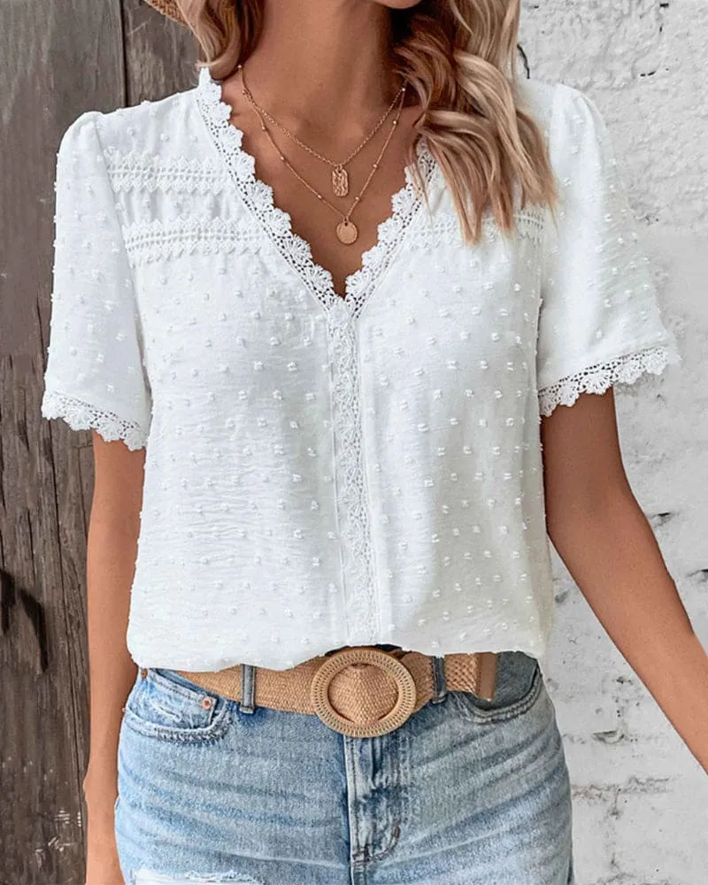 Lucía® | Lace shirt with short sleeves
