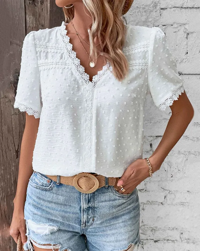 Lucía® | Lace shirt with short sleeves
