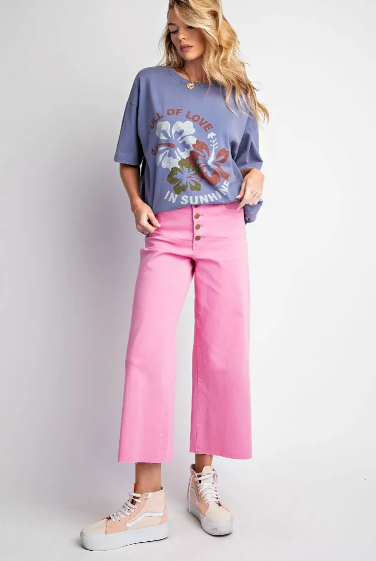 Madelyn Cropped Pants - Barbie Pink