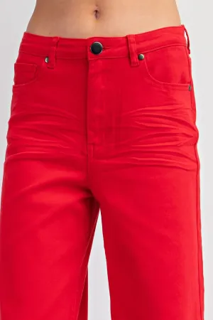 Madelyn Cropped Pants - Red