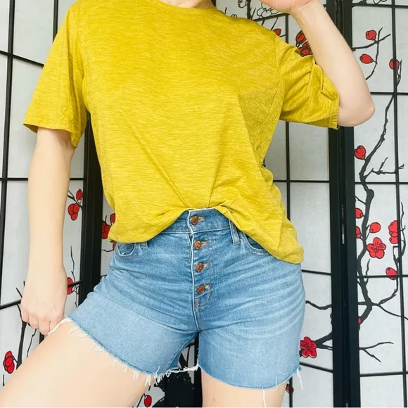 MADEWELL Extreme High Rise Button up Fly Destroyed Cuffed Ripped Shorts