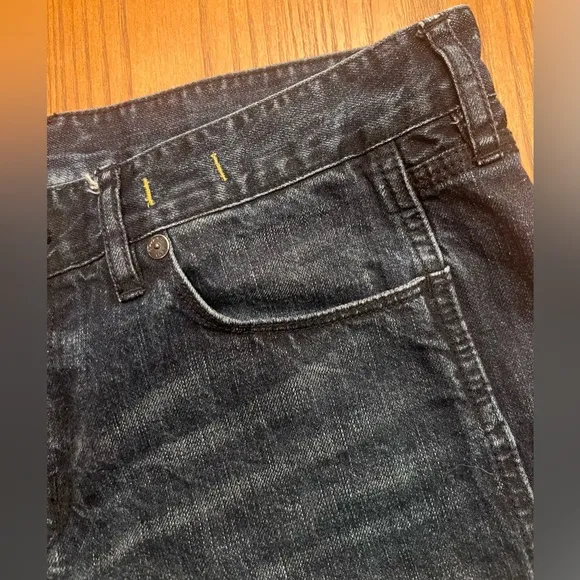 Madewell Raw Hem‎ Cuffed Dark Wash Blue Cotton Denim Jean Shorts Size 28