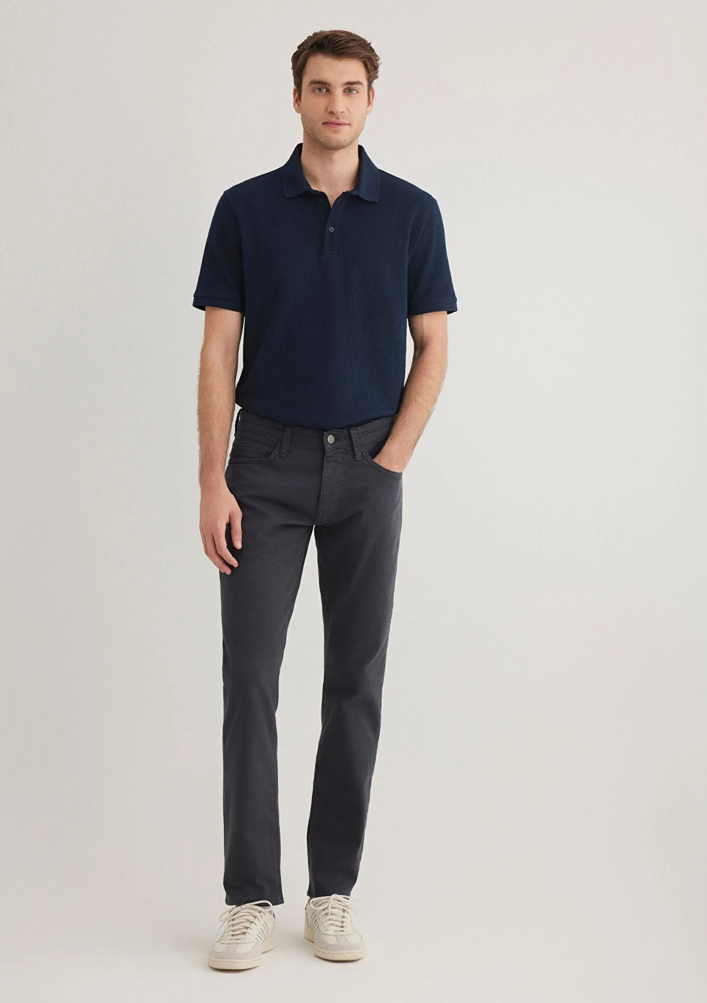 Marcus Blue Washed Comfort Gabardin Pants