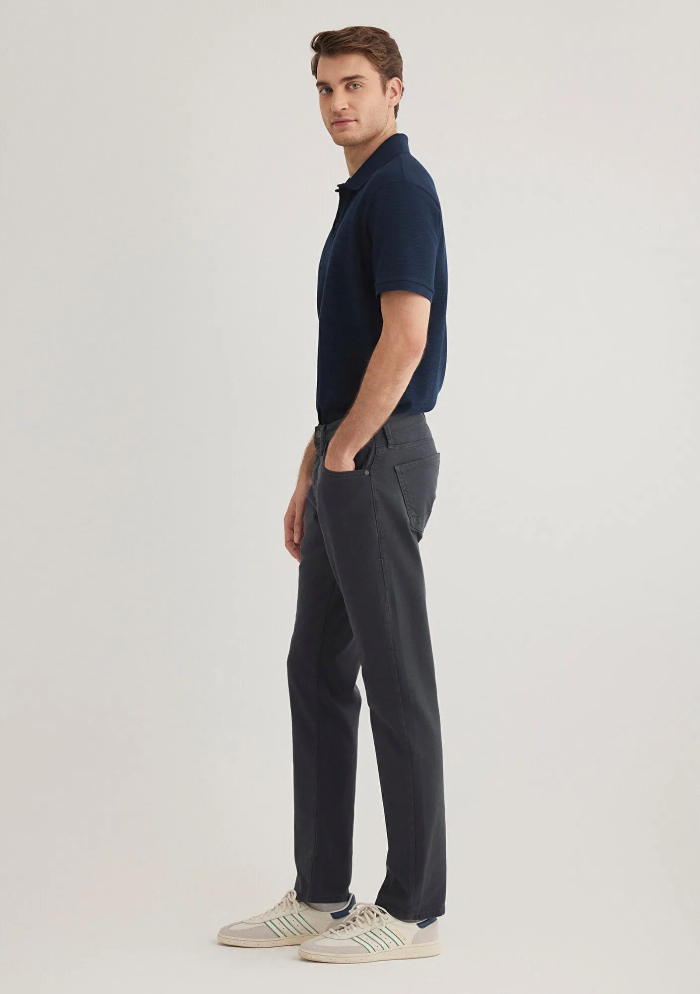 Marcus Blue Washed Comfort Gabardin Pants