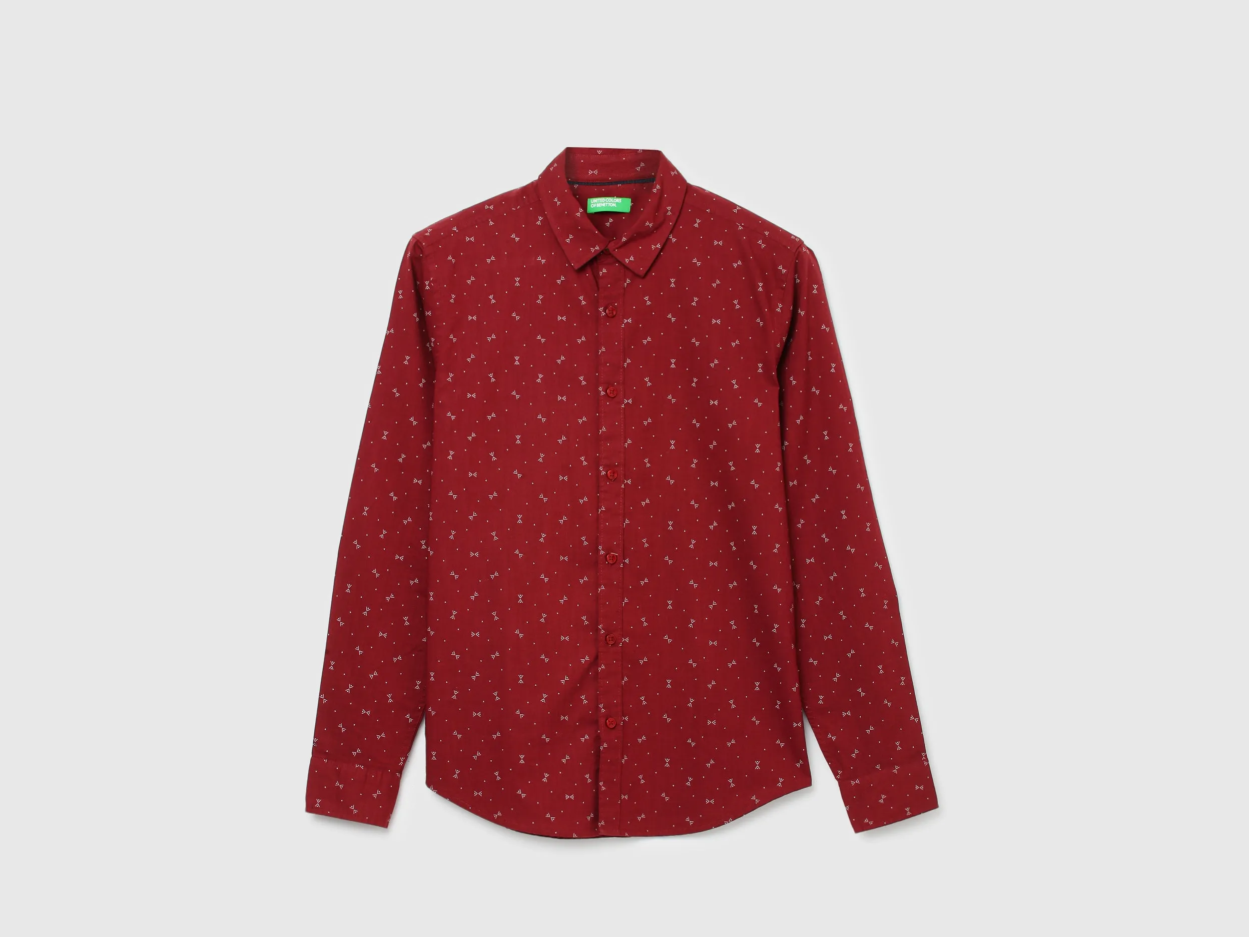 Men Printed Spread Collar Shirt