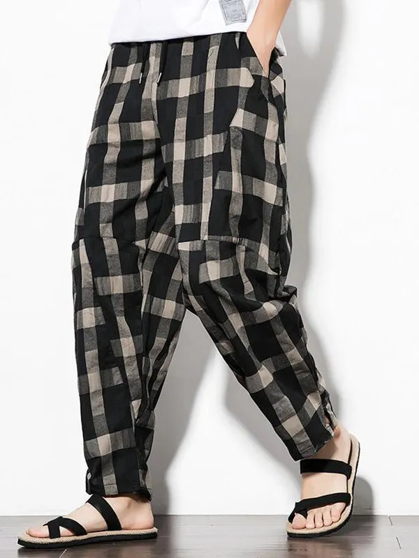 Men's Plaid Tapered Pants